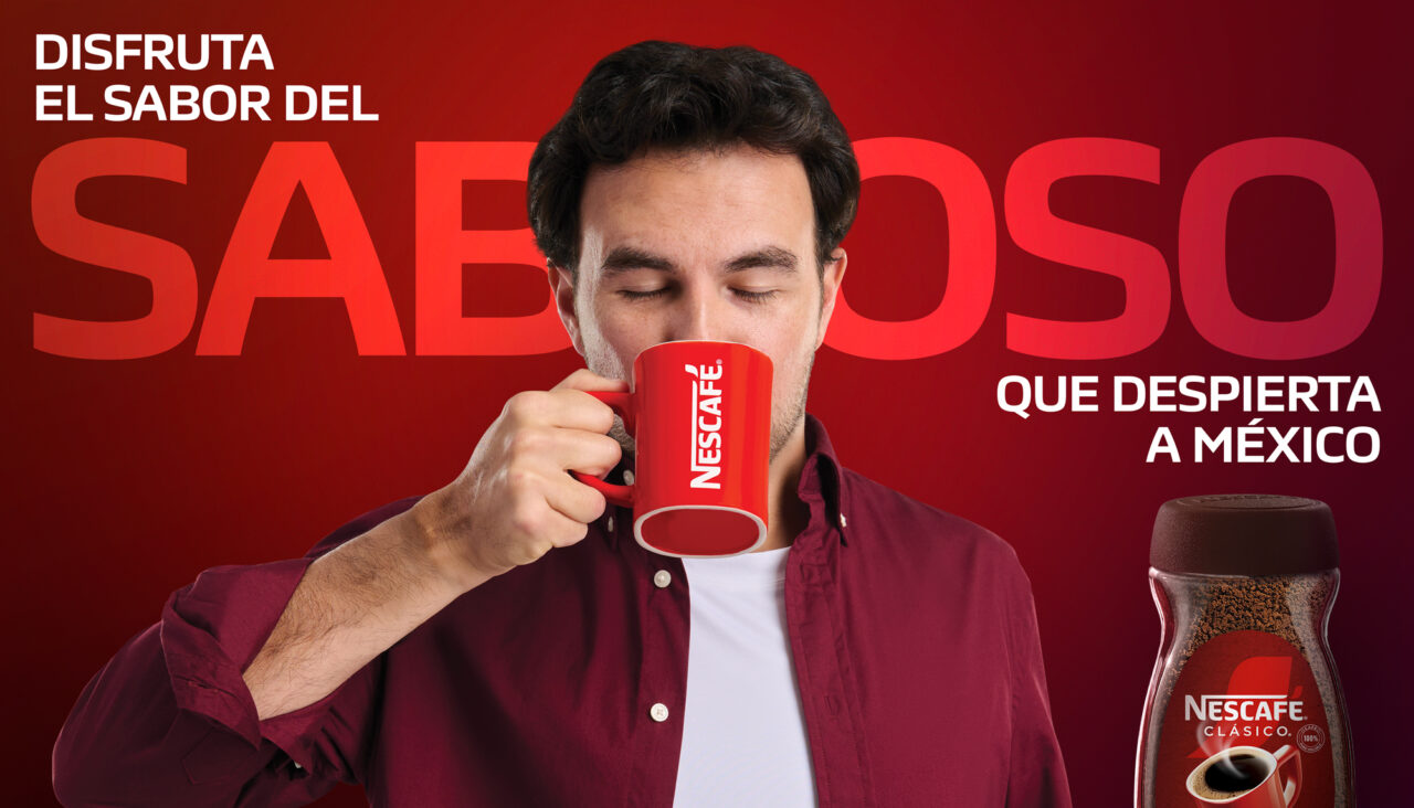 Campaña Sabroso de NESCAFÉ Clásico y Checo Pérez. Foto: Cortesía NESCAFÉ.