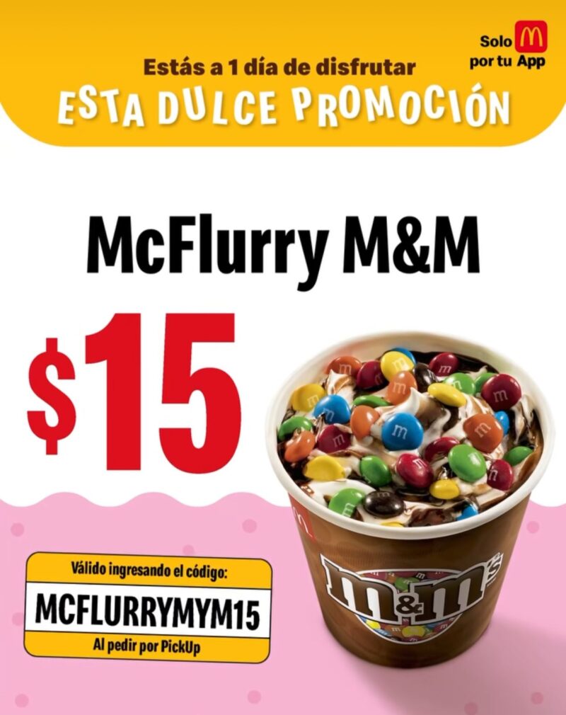 McFlurry M&Ms McDonalds a 15 pesos