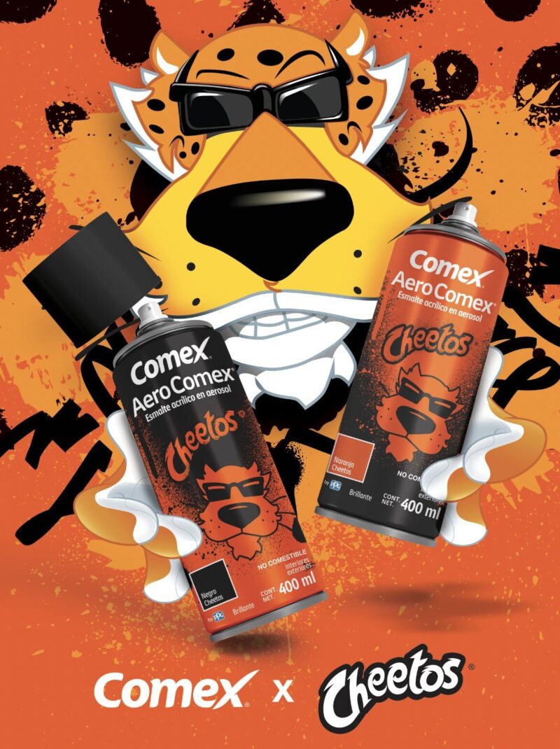 pintura color cheetos comex