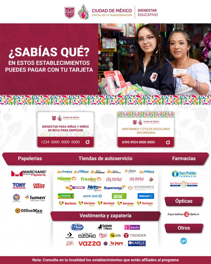 mi beca para empezar tarjeta utiles escolares 2025 tiendas fibien