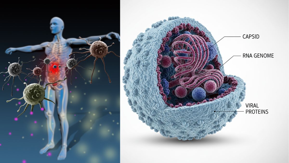 norovirus. Cortesia Canva, Gemini IA