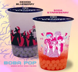 Dónde conseguir la bebida y vasos oficiales de Las Guerreras K-Pop. Imagen: Cortesía Cassava Roots.