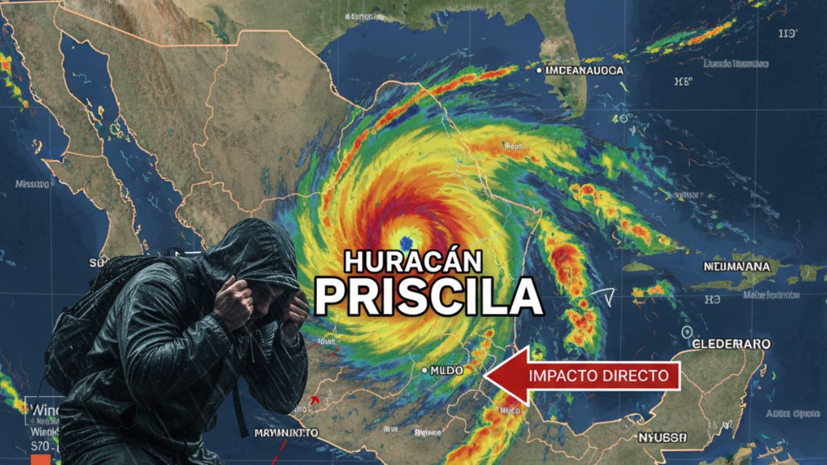 Huracán Priscila. Imagen Gemini IA