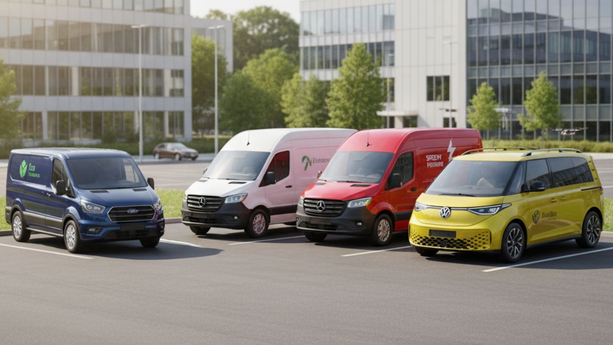 E‑Transit, eSprinter, ProMaster EV y ID. Buzz Cargo. Imagen de Gemini IA