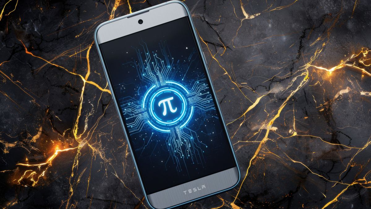 Tesla Pi Phone. Imagen creada con Gemini IA (el teléfono no existe)