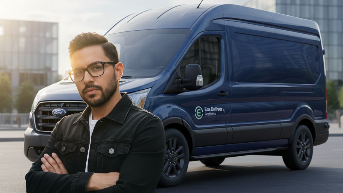 Ford E-Transit. Imagen creada con Gemini IA