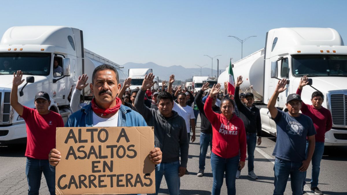 bloqueo de carreteras. Imagen Gemini IA
