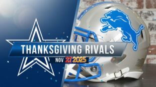 Acción de Gracias Cowboys Lions. Imagen Gemini IA