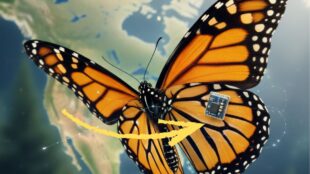 Migración de la mariposa monarca. Imagen Gemini IA, Canva
