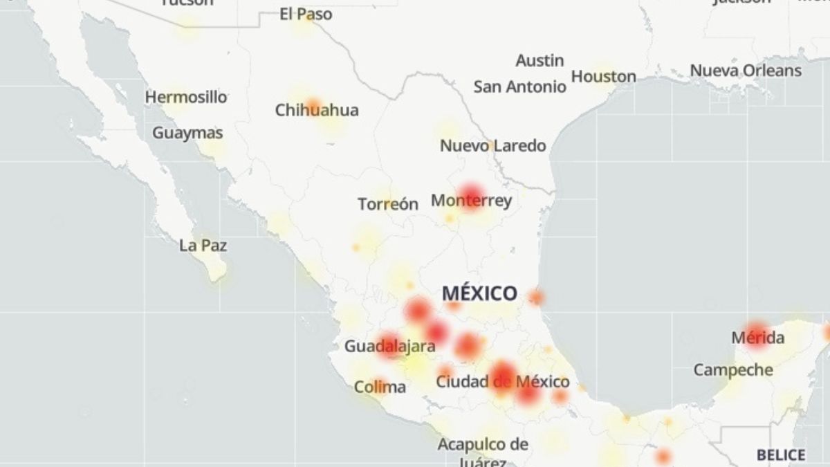 MAWhatsApp Caída. Imagen Downdetector