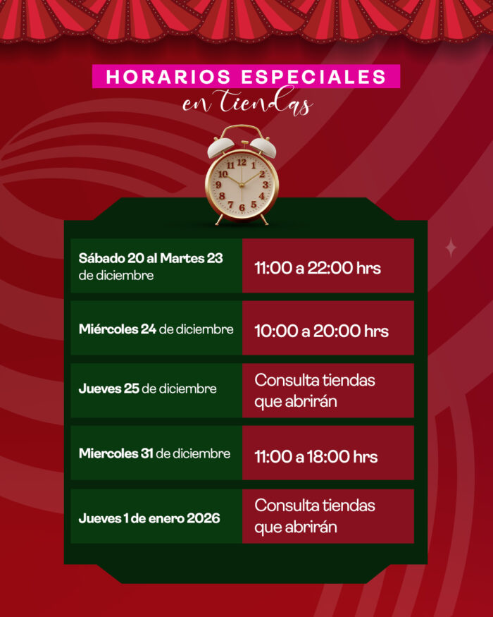 Horarios de Liverpool previos a Navidad. Foto: Cortesía Liverpool