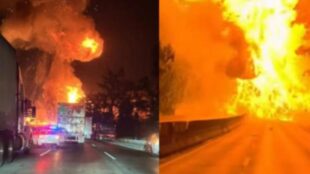 México-Querétaro explosión Pipa. Imagen redes sociales