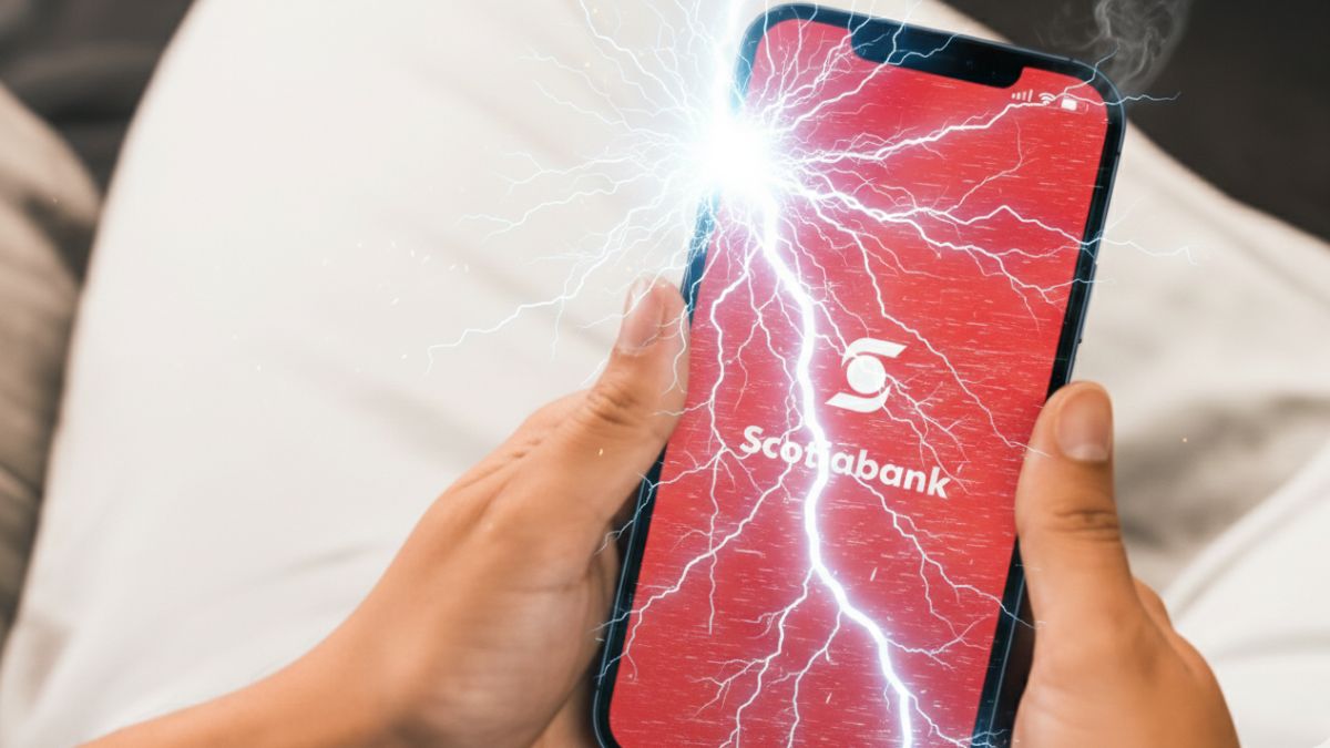 Scotiabank caída app sistema. Imagen Gemini IA