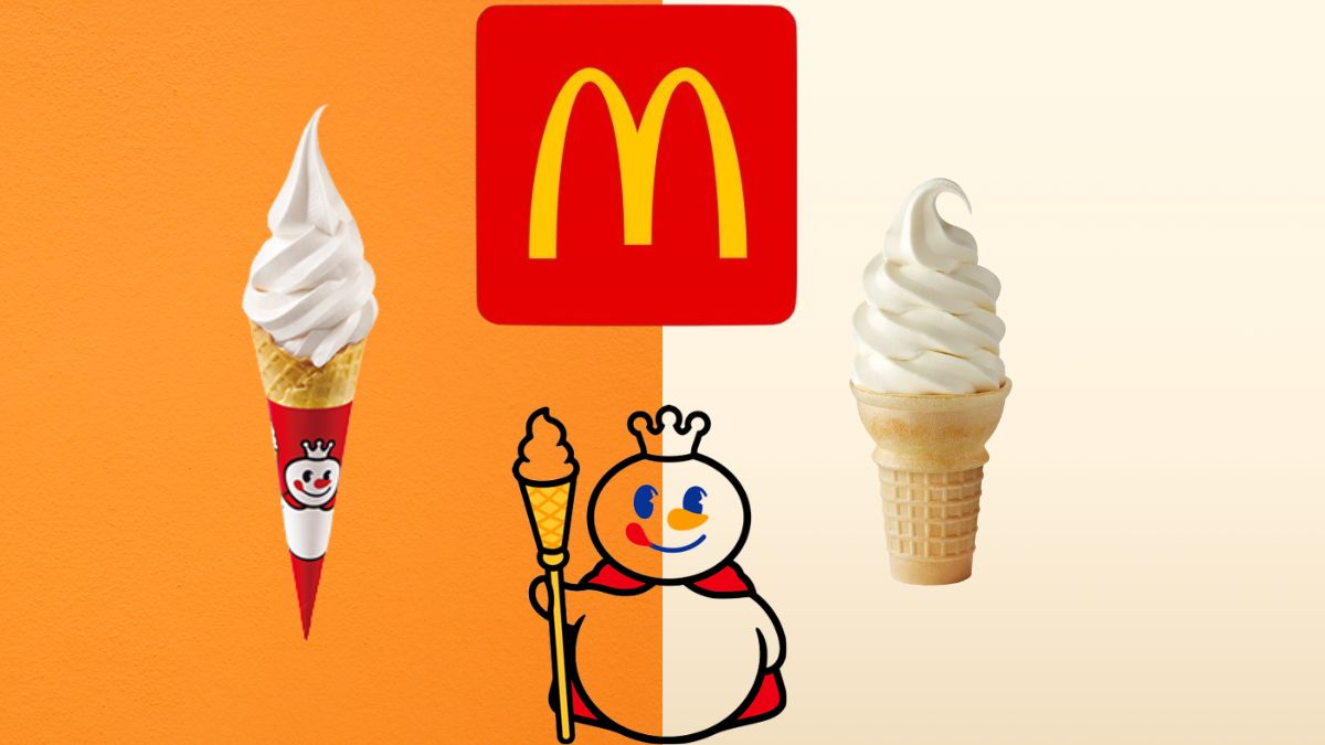 Helados chinos Mixue vs cono McDonald's. Imagen con Canva y fotos de marcas