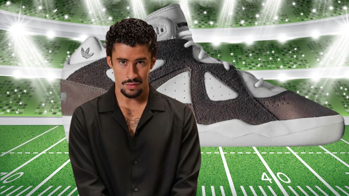 Badbo 1.0 x Adidas y Bad Bunny. Imagen cortesía Adidas, Gemini IA, Canva