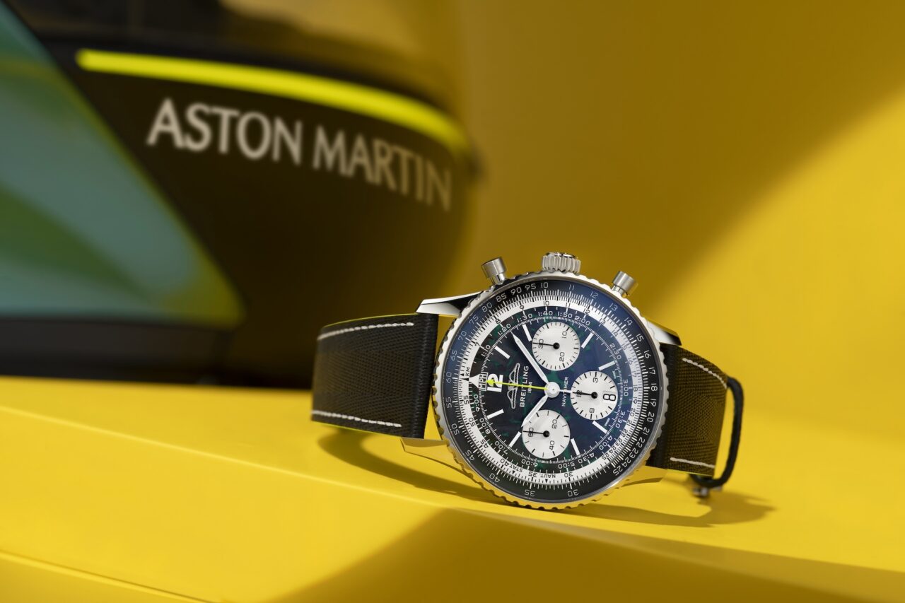 Breitling y Aston Martin encienden un legado compartido entre lujo, precisión y Fórmula 1. Foto: Cortesía Breitling.