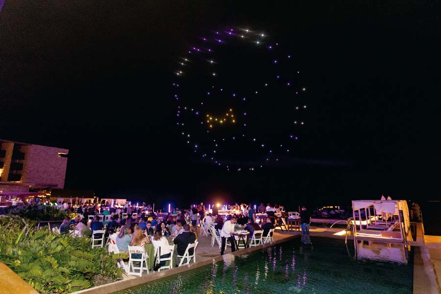 Show de drones en la convención Merck en Cancún. Foto: Cortesía Bungaloo.
