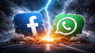 Whatsapp se cae junto con Facebook. Imagen ChatGPT