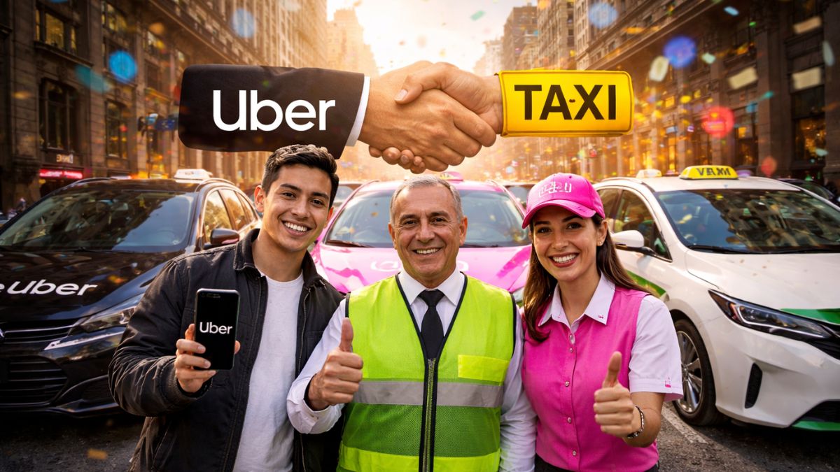 Uber se une a Taxis por Mundial 2026. Imagen con ChatGPT