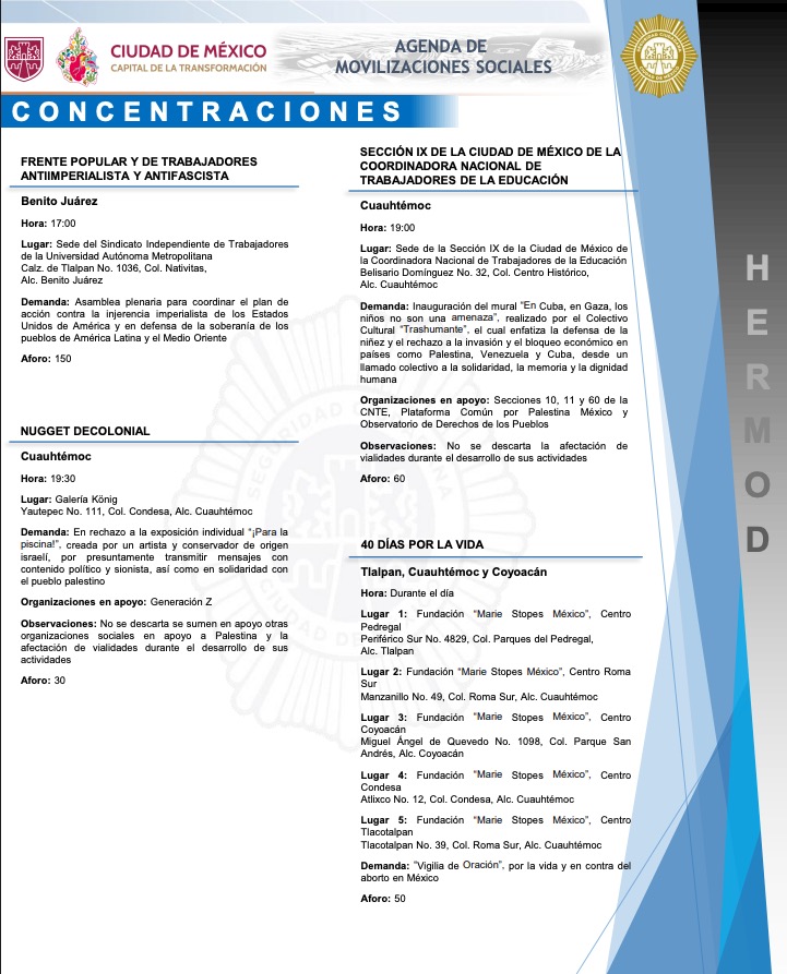 Marchas 26 de marzo de 2026