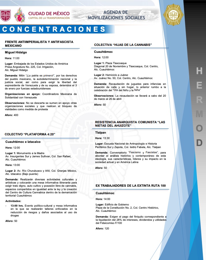 Marchas 26 de marzo de 2026