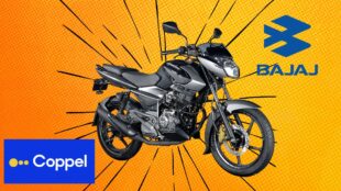 Coppel remata moto Bajaj 125. Imagen marcas, Canva