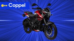 Coppel remata moto Pulsar 200 c. Imagen marcas, Canva