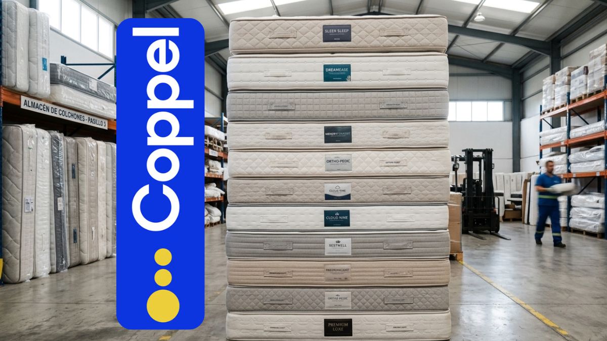 Coppel remata colchones. Imagen marca, IA, Canva