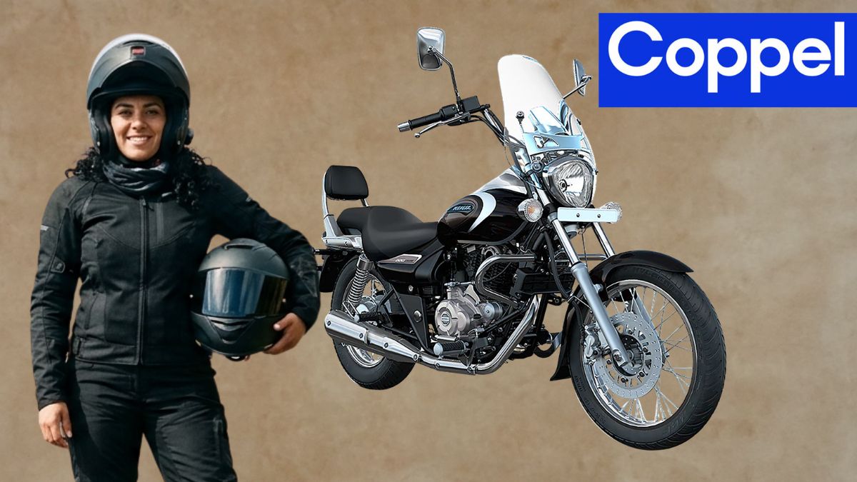 Coppel remata moto Bajaj. Imagen marca, IA
