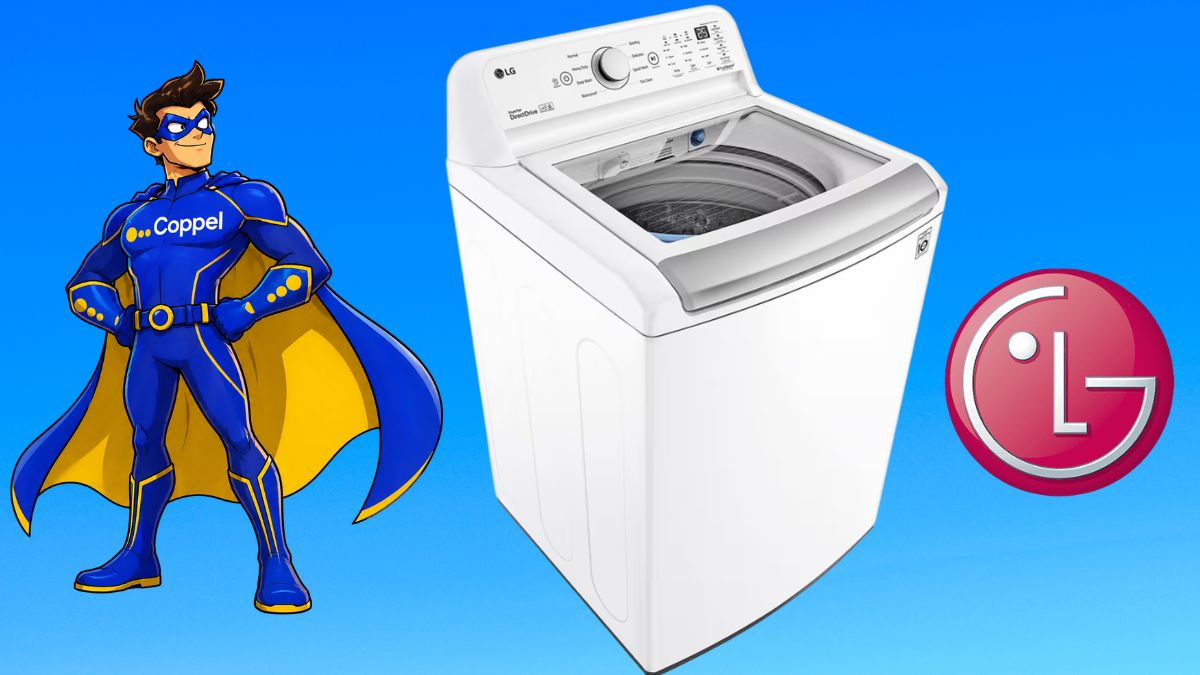 Coppel remata lavadora 25 kilos LG. Imagen marcas, IA