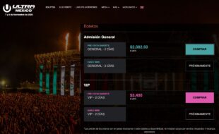 Precios ULTRA México en página web.