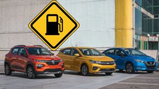 Gasto de gasolina Nissan, Renault, Chevrolet. Imagen IA, marcas, Canva