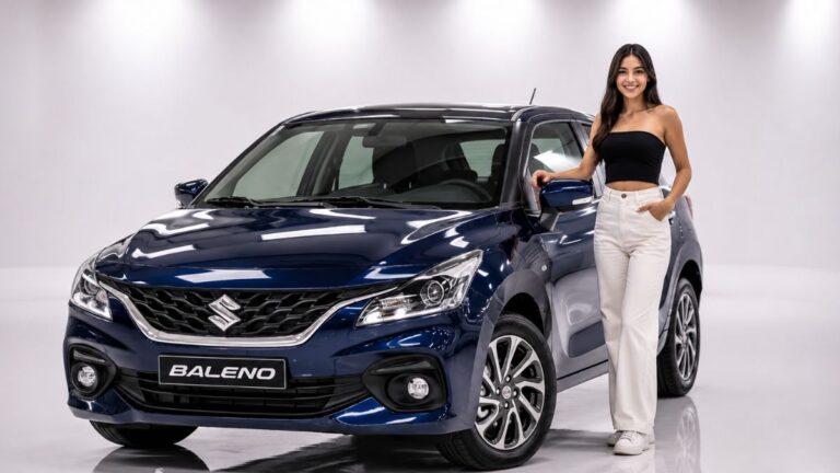 Suzuki Baleno 2026. Imagen marcas, IA, Canva