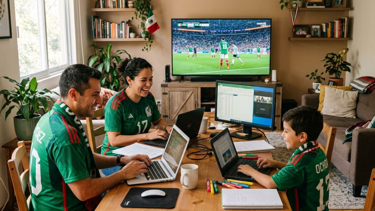 Home Office Mundial 2026 México. Imagen IA