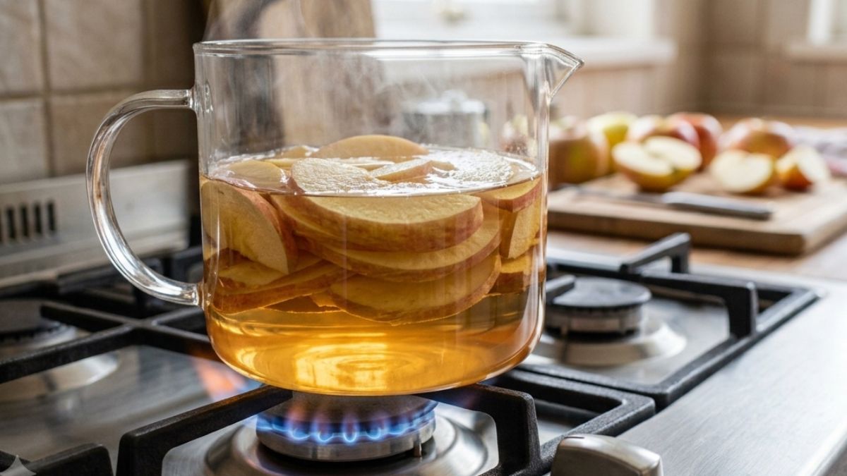 Manzana hervida y sus beneficios. Imagen especial.