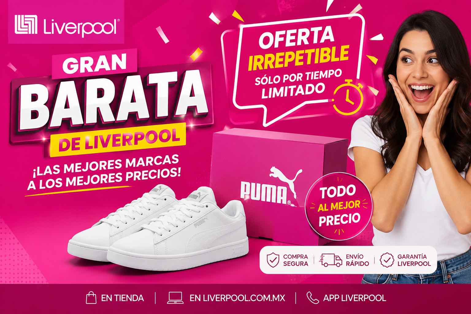 Gran Barata Liverpool tenis a precio de oferta. Foto: IA.