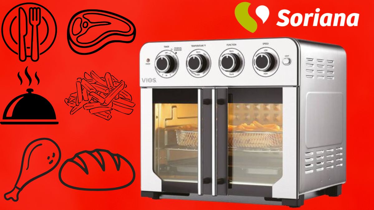 Horno Eléctrico Vios Home French Door 23L. Imagen marca, Soriana, Canva